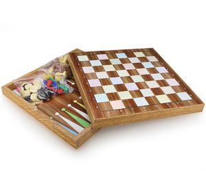 5 in 1 Spielesammlung Mühle, Dame, Ludo, Backgammon, Schach