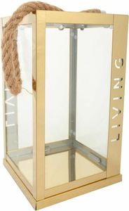 Laterne Alexandra House Living Gold Glas Edelstahl 18 x 30 x 18 cm