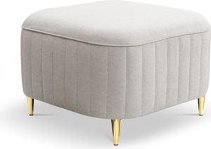 DomoHome čalúnená stolička LAREN - Moderný dizajn, Kovové nožičky, Kvalitné čalúnenie, Sedadlo stoličky, Opierka na nohy, Elegantný bytový doplnok, Rozmery: 60x60x41cm, Farba: ECRU