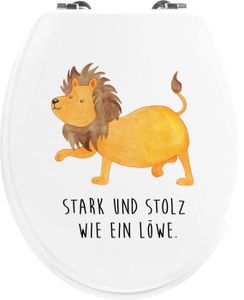 Mr. & Mrs. Panda Motiv WC Sitz Sternzeichen Löwe - Weiß - Geschenk, Klobrille, Tierkreiszeichen, Toilette, Horoskop, Geschenk August, Geschenk Juli, Astrologie, WC-Sitz