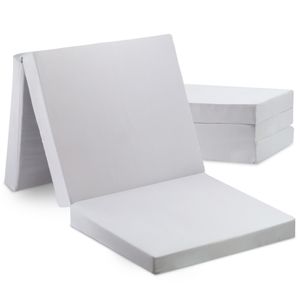 Gästebett Matratze Klappmatratze 195x65x8 cm - Gästematratze klappbar foldable mattress Faltmatratze mit abnehmbarem Bezug Bodenmatratze Grau
