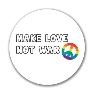 HUURAA! Aufkleber Make Love not War Liebe Sticker 10cm mit Friedens Motiv