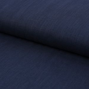 Bekleidungsstoff Leinen vorgewaschen einfarbig dunkelblau 1,40m Breite