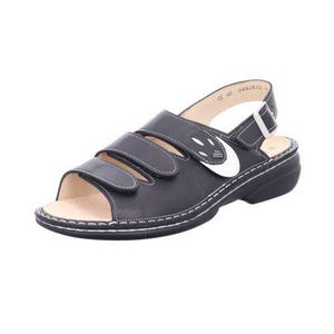 FINN COMFORT Saloniki Damen Sandale schwarz Glattleder : 45 Schuhgröße: 45