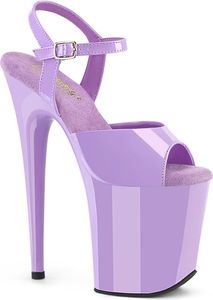 FLAMINGO-809 sexy Pleaser High-Heels Plateau Sandaletten lavendel Lack günstig