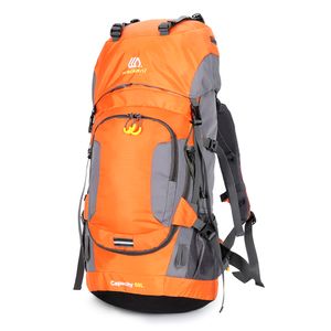 60L wasserdichte Wanderrucksack Camping Bergsteigen Radfahren Rucksack Outdoor Sporttasche mit Regenschutz