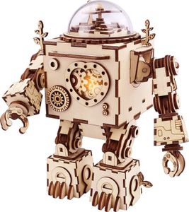 Robotime Roboter-Spieldose Orpheus Steampunk 15 cm Holz 221 Stück