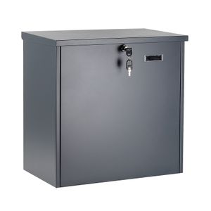 Wiltec Paketkasten grau 508 x 315 x 500 mm, Paketbox Zuhause, private Paketannahme passend für Pakete und Päckchen, Standbriefkasten Wandbriefkasten Stahl