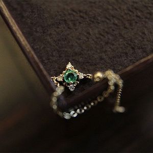 Natürlicher Smaragd Kettenring Smaragd Ring Ring Damen Geschenk