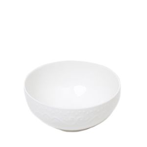 Miska na zupę Porcelanowa miska SYLIA biała z ornamentem 15 cm HOMLA