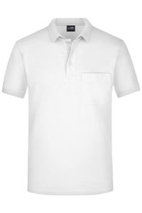 Klassisches Poloshirt mit Brusttasche white, Gr. L