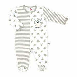 Baby Jungen Mädchen Strampler Schlafanzug Einteiler Gr. 56 Eule Sterne