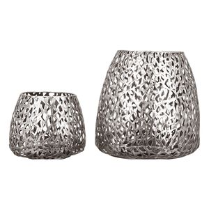 Casablanca lampáš/sviečnik -urley - kov - farba: starostrieborná - Ø 14 cm 54956