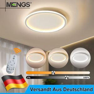 LED Design Deckenleuchte Ø40cm 44W Rund dimmbar Wohnzimmer Küche Deckenlampe Mit Fernbedienung Weiß