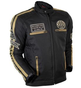 Streifen Motorrad Textiljacke Mit Protektoren Winddicht Bikerjacke Motorradjacke(2XL,Schwarz / Braun)