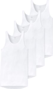 SCHIESSER pánská vesta 4-pack - sportovní bunda, originální jemné žebro, bílá L