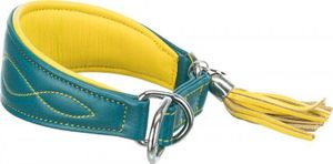 TRIXIE Active Comfort Windhundehalsband mit Zug-Stopp, Hund, Standardkragen, Benzin, Gelb, Leder, Monochromatisch, XS