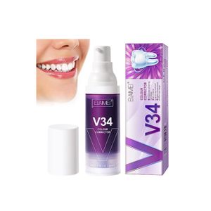 Lila Zahnpasta - Purple Teeth Whitening Teeth Spot Removal, Reduzierung der Zahnbelagfarbe und Erreichung hellerer, weißerer Zähne(1PCS)