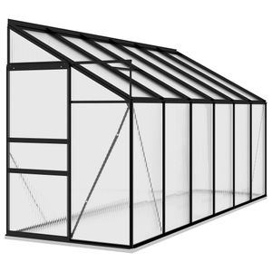 vidaXL Anlehngewächshaus Anthrazit Aluminium 7,77 m³