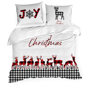 Ložní prádlo 3-dílné 160x200 cm Vánoce Vánoce bílé červené černé bavlněné