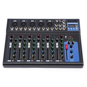 7 Kanal DJ Mixer Bluetooth USB Live Audio Mischpult Verstärker Mischkonsole für Aufnahme Network
