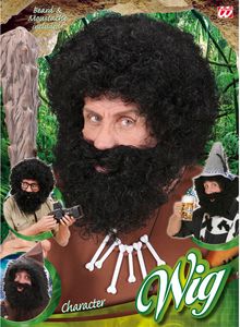 Čierna kučeravá parochňa - Knecht Ruprecht Wigs - Vianočná parochňa