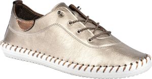 Lunar - Dámská plátěná obuv "St Ives", kůže GS285 (39 EU) (Zlatá)