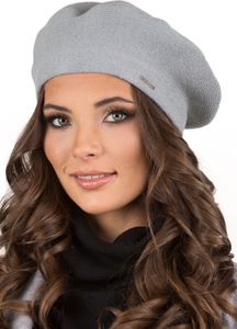 Vivisence Elegante Damen Baskenmütze - Warme und Gemütliche Mütze Damen Stilvolle Wintermütze für Frauen - Strickmützen herbst Barett - Hellgrau