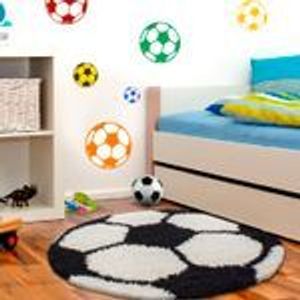 Wunderschöne Kinderteppich  rund , Höhe 30 mm, Fußball Motiv