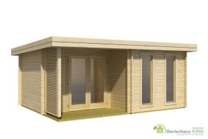 Lasita Maja  44 mm Pultdach Gartenhaus aus Holz Orkney, Schwedenrot, Premium Dachbahn selbstklebend