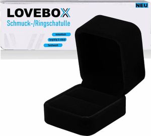 LOVEBOX Ringschatulle Ringbox Ringetui Samt Ringschachtel Schmuck Geschenkbox