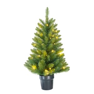 Black Box Trees Riverton Künstlicher Weihnachtsbaum mit LED-Beleuchtung - H90 x Ø58 cm - Grün