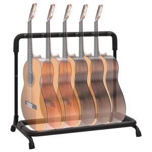 vidaXL Gitarrenständer Klappbar 5-fach Schwarz 74x41x66 cm Stahl