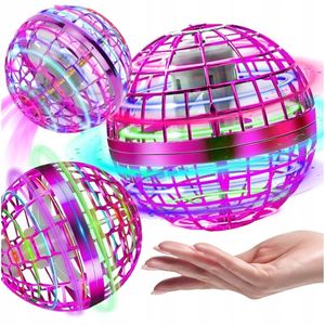 Fliegender Ball Magic Flying Orb Ball Hand Controlled Schwebender Ball mit LED Licht Flying Mini Drohne Für Kinder Geschenke Indoor Outdoor (Rosa)