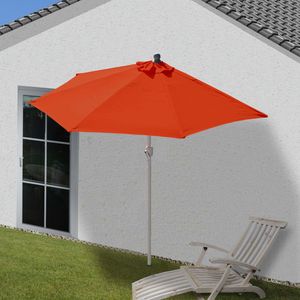 Sonnenschirm halbrund Lorca, Halbschirm Balkonschirm, UV 50+ Polyester/Alu 3kg  300cm terracotta ohne Ständer