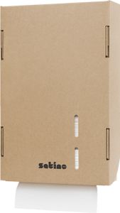 Satino Papierhandtuchspender aus Karton – zum Aufstellen, Ankleben & Aufhängen – 1 Papierspender ohne Bohren – 360 Blatt Satino Papierhandtuchspender aus Karton – zum Aufstellen, Ankleben & Aufhängen – 1 Papierspender ohne Bohren – 360 Blatt