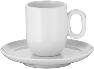 WMF Barista Espresso Kaffeegeschirr Set, je 2 Tassen und Untertassen, Stilvoll, Standsicher, Stapelbar, Ergonomisch, Spülmaschinengeeignet, Made in Germany, 0695939440