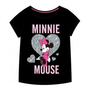 Minnie Mouse Shirt mit glitzerndem Herz, schwarz 122