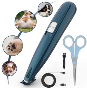 Haarschneidemaschine Haustiere mit LED-Licht, Professionelle Tierhaarschneider für Hunde und Katze, USB-Aufladung, Elektrische Haarschneidemaschine für Haare um Gesicht, Augen, Ohren, Pfoten