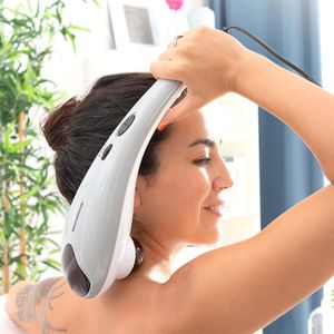 InnovaGoods Elektrische Handmassagegerät Halaxer massiert Ihren Körper tief und entspannend, mit 3 austauschbaren Köpfen, ideal für Zuhause und Arbeit