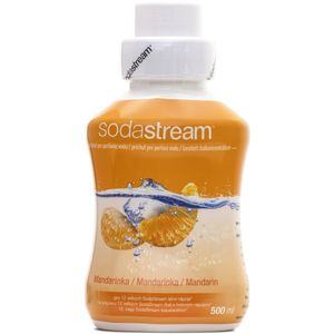 SodaStream sirup, s príchuťou mandarinky, obsah 500 ml - na prípravu až 12 veľkých fliaš s hotovým nápojom, neobsahuje alergény, obsahuje mandarinkovú šťavu.
