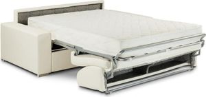 Schlafsofa 4-Sitzer - Liegefläche: 160 cm - Matratzenhöhe: 18 cm - Kunstleder - Grau - EMIR