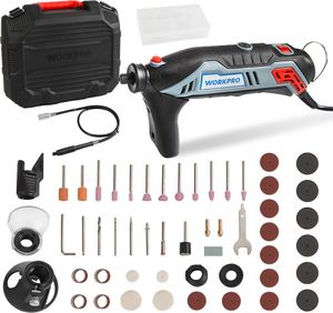 WORKPRO 130W Drehwerkzeug Set, Multifunktionswerkzeug mit 182 Zubehörteilen, mit 6 einstellbaren Geschwindigkeiten, Aufbewahrungstasche