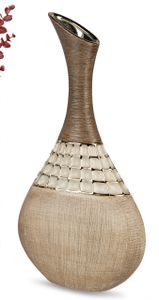 Deko Bodenvase, Flaschenvase KARAMELL H. 48cm creme braun Keramik Formano