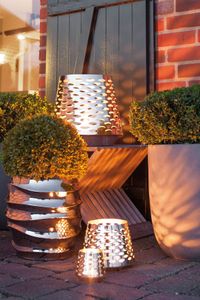 Fink Windlicht Luma silber Edelstahl Höhe 30 cm