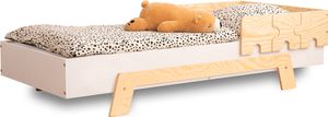 smartwood® Kinderbett mit Lattenrost und Rausfallschutz Puzzle BR1 Montessori Bett aus Kiefernsperrholz für Jungen und Mädchen- Weiß - 100x200 cm