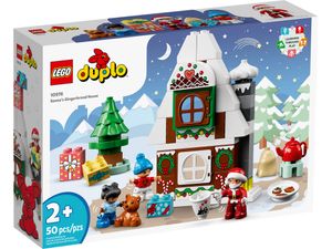 LEGO 10976 DUPLO Lebkuchenhaus mit Weihnachtsmann Figur, Weihnachtshaus-Spielzeug, Geschenk für Kleinkinder ab 2 Jahren, Bausteine, Lernspielzeug für Mädchen und Jungen