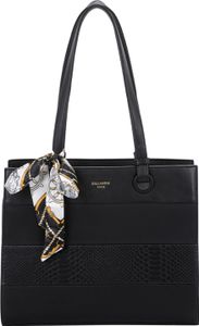 Gallantry, Damen-Handtasche mit Materialmix & Schal, Schwarz