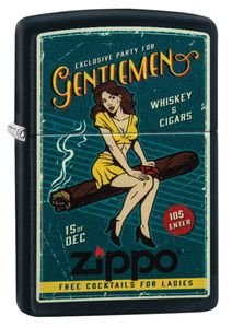 Zippo Black Matte 218 Zigarrenmädchen Design Winddicht leichter