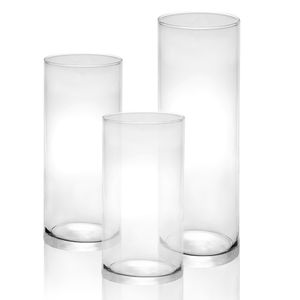 Glas Kerzenzylinder - Set von 3 | M&W